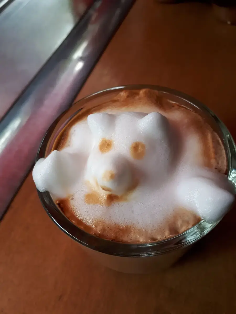 3D-Milchschaum-Bär im Glas